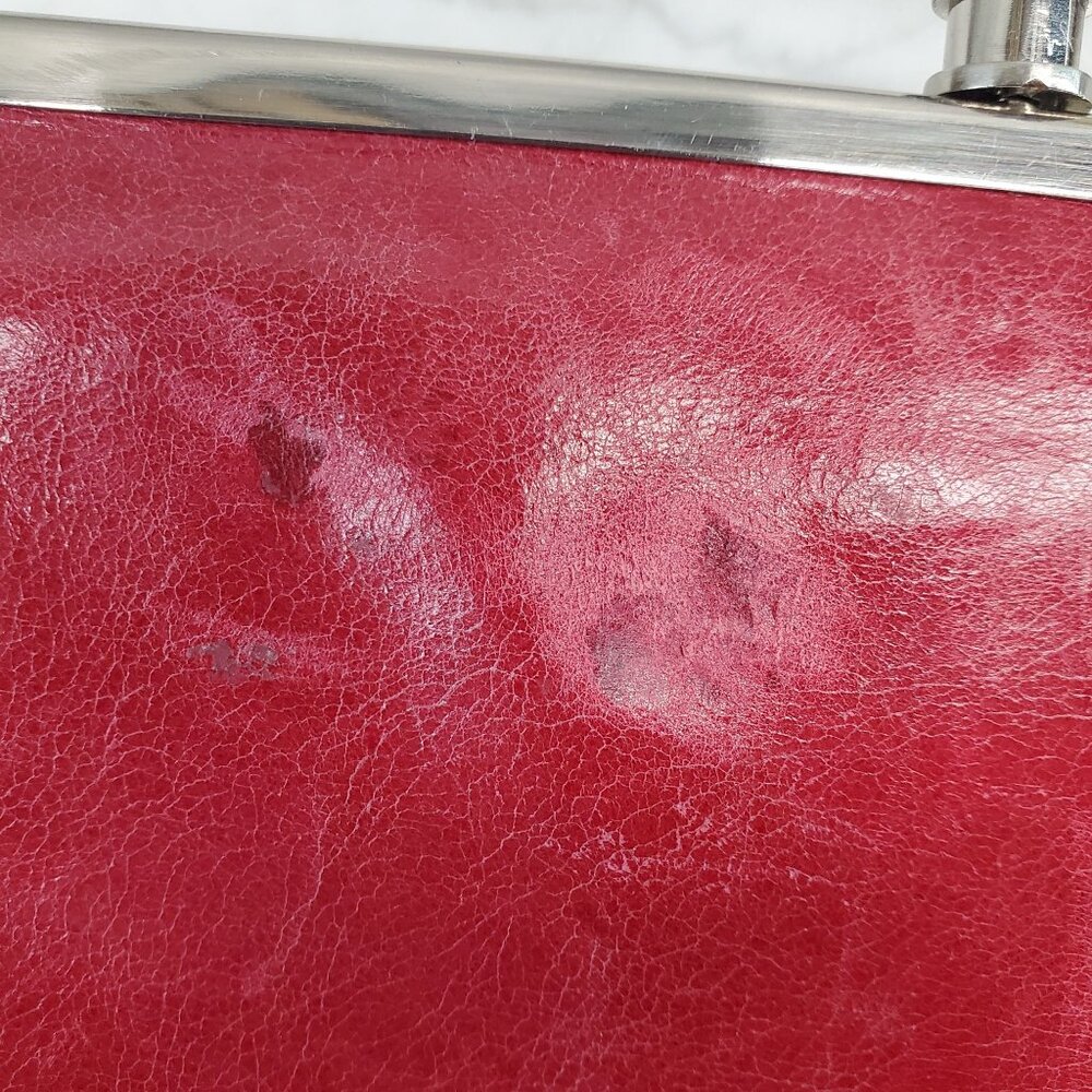 Hobo Purse Womens 8"x4" Hot Pink Leather Double Frame Snap Folding Wallet *Read* - Picture 2 of 10